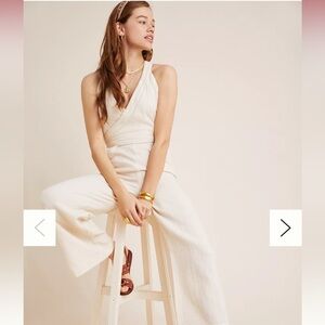 NWT Anthropologie Demi Textured Cream Jumpsuit Size 2